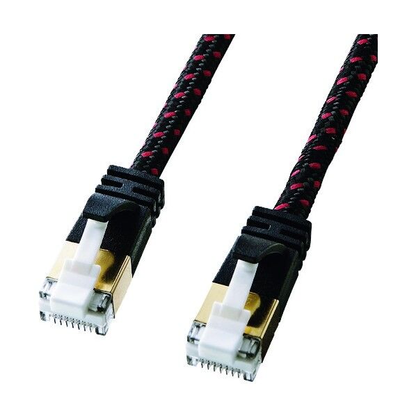 つめ折れ防止カテゴリ7細径メッシュLANケーブル KB-T7ME-005BKR 1点