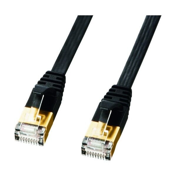 CAT7ウルトラフラットLANケーブル KB-FLU7-03BK 1点