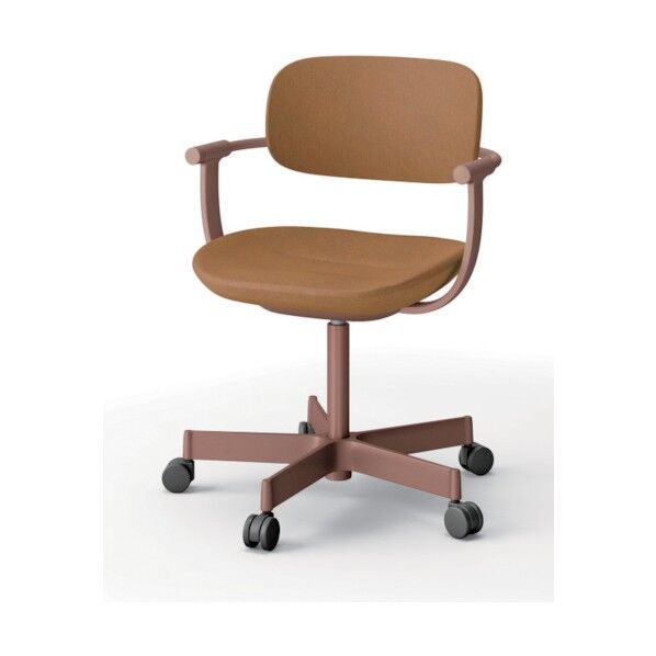 バーテブラ03チェア 5本脚タイプ フレームチェストナットブラウン・布地ディープイエロー KG-825CD-F2Y2 1点