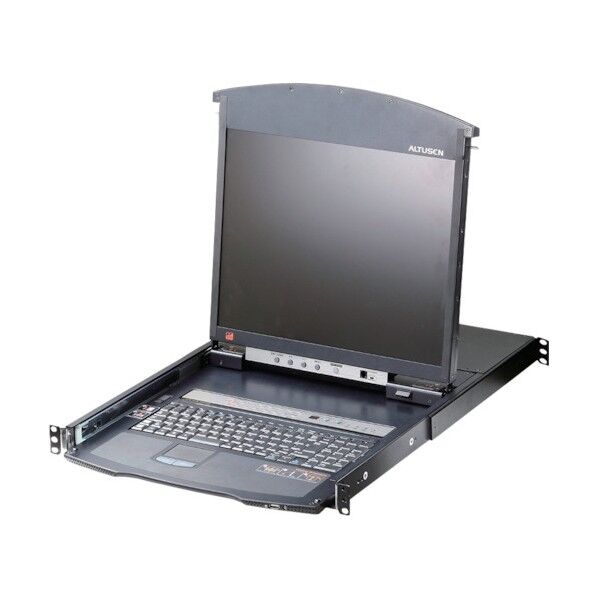 Over IP KVMドロワー 16ポート/17インチLCD/Cat5/デュアルスライド/ロングレール