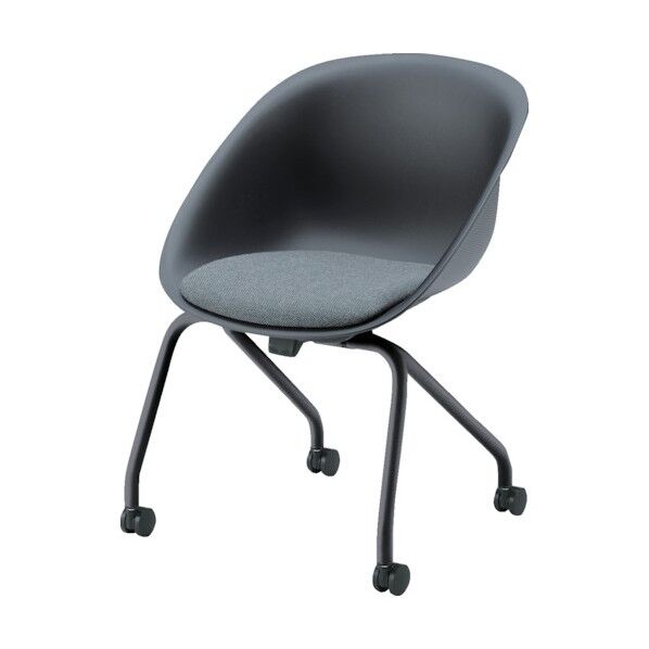 ワンチェアネスタブル座クッション付ダークグレー KLD-925C-C3 1点