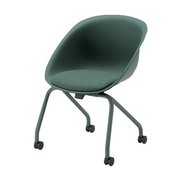 ワンチェアネスタブル座クッション付フォレストグリーン KLD-925C-G2 1点