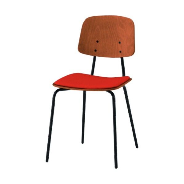 ノットワーク背座セパレートチェア座パッド付 背座ラスティックビーチM・脚サテンブラック・ウレタンレザーブラック KLL-121DK-TTT1 1点