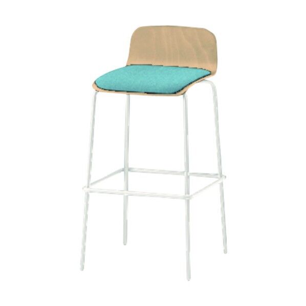 ノットワークハイチェア座パッド付 背座ラスティックビーチL・脚ホワイト・ウレタンレザーブラック KLL-123DK-GHT1 1点