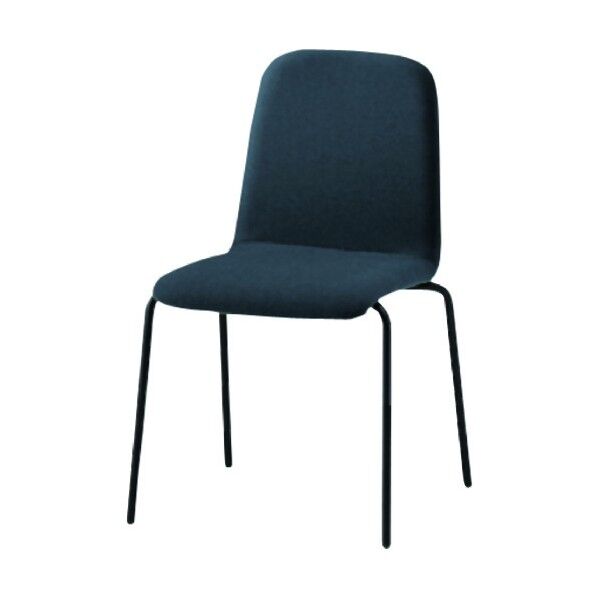 ノットワーク背座一体チェア張りぐるみ 脚サテンブラック・ウレタンレザーブラック KLL-130DK-T1T1 1点