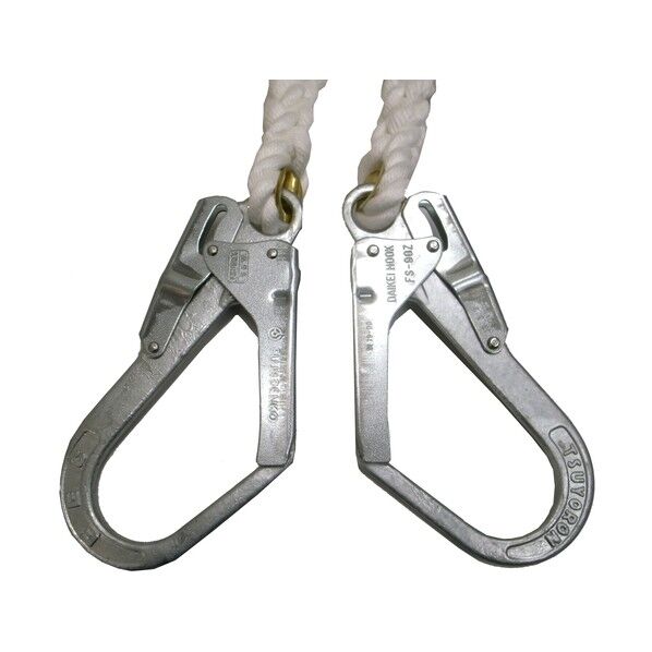 まつうら工業 KMS16-3-2HOOK 両端大口径フック付 クレモナS荷揚げ用 まつうら工業 クレモナロープ 16mm×100m