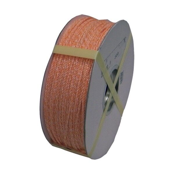 クレポリ混撚ロープ(3打ち)ドラム巻 オレンジ(白) 3mm×300m KP-R3X300-DR 1巻