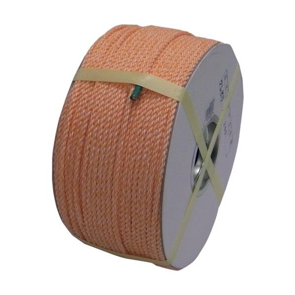 クレポリ混撚ロープ(3打ち)ドラム巻 オレンジ(白) 5mm×200m KP-R5X200-DR 1巻