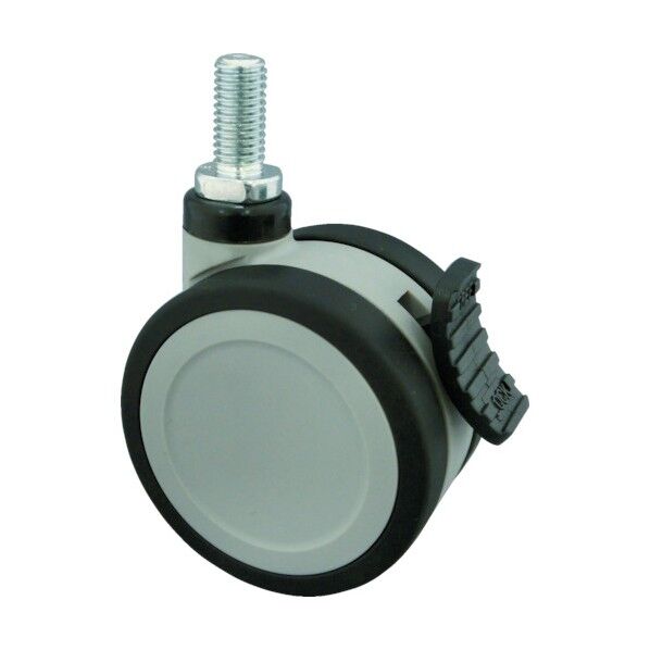 ねじ込み式双輪キャスター(エラストマー車) 自在ダブルストッパー付