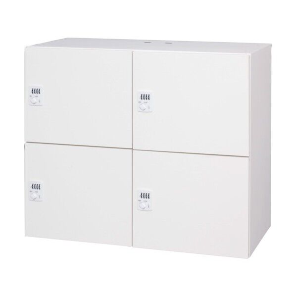 ダイシン工業 パーソナルロッカー4人用 ホワイト色 プッシュ錠タイプ 投入孔無し L945-07PLP-W 1点