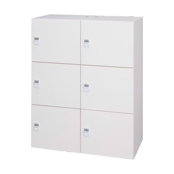 パーソナルロッカー6人用 ホワイト色 スマートIC錠タイプ 投入孔無し L945-11PLC-W 1点