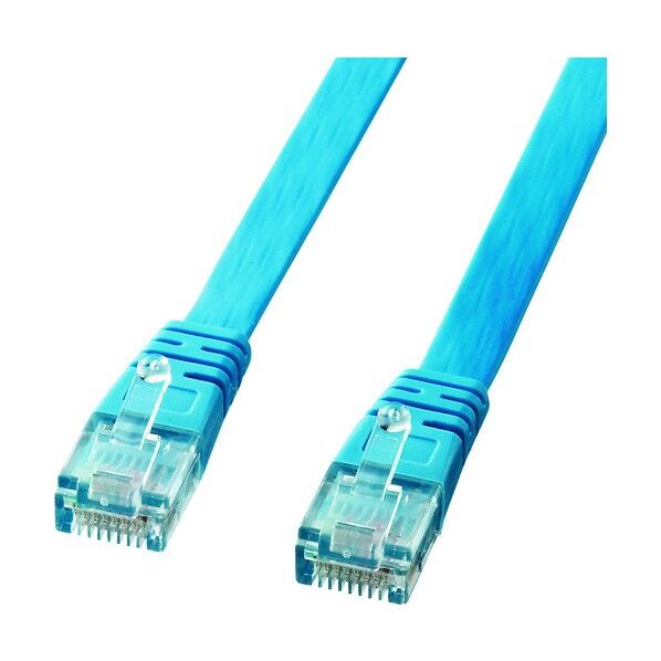 エンハンスドカテゴリ5撚線フラットケーブル 7m LA-FL5-07LBK 1点