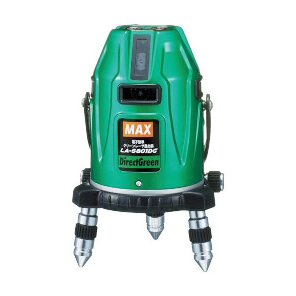 MAX グリーンレーザ墨出器三脚受光器セット地墨・鉛直点・横全周360度・大矩ク LA-S801DG-DT 1点