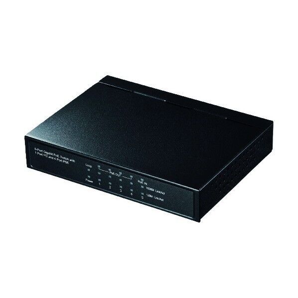 ギガビットスイッチングハブ(5ポート、PoE受電給電両対