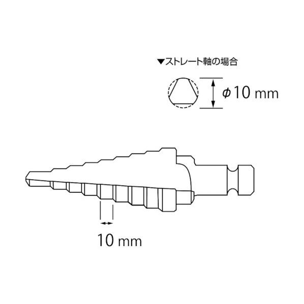 エビ印 ステージドリル5段軸径10mm 139 x 52 x 20 mm LB412A 1点