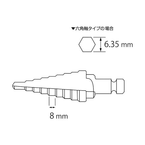 エビ印 ステージドリルコーティング5段軸径10mm 139 x 52 x 20 mm LB412AG 1