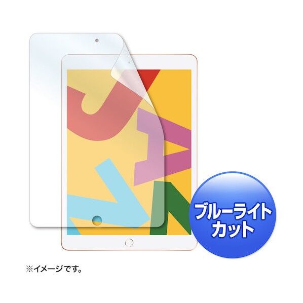 Apple 第7世代iPad10.2インチ用ブルーライトカット液晶保護指紋防止光沢フィルム