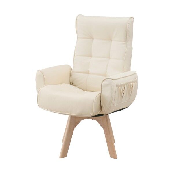 518812 カイテンチェアレザーチョウ アイボリー LEC-KH-C 1点