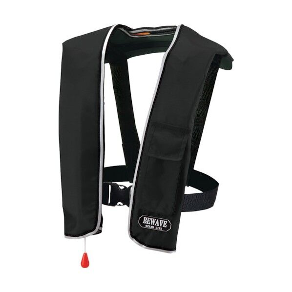 自動膨張式ショルダータイプ 作業用ライフジャケット ブラック TYPE A LG-1-BK 1点