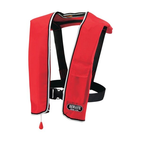 自動膨張式ショルダータイプ 作業用ライフジャケット レッド TYPE A LG-1-RD 1点