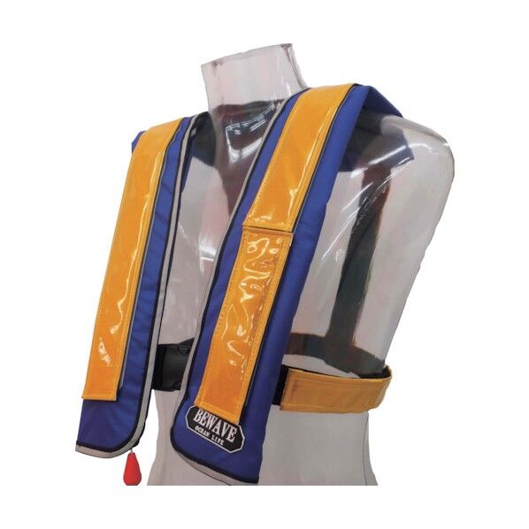 自動膨張式ショルダータイプ 作業用ライフジャケット 反射材イエロー TYPE A LG-1-JR-YL 1点