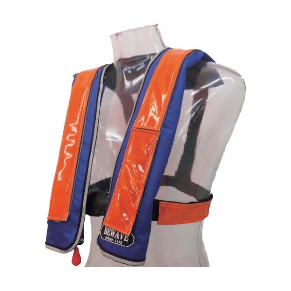 自動膨張式ショルダータイプ 作業用ライフジャケット 反射材オレンジ TYPE A LG-1-JR-OR 1点