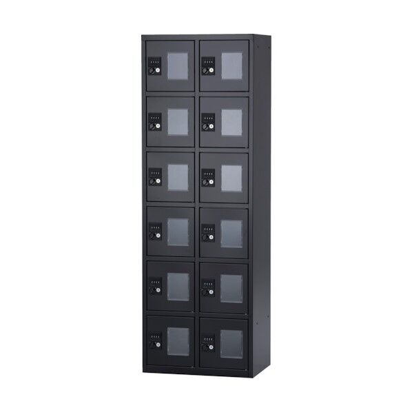 貴重品BOX 1列6段 ブラック LKB-12 BK 1点