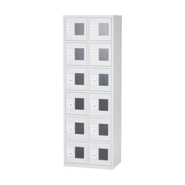 貴重品BOX 2列6段 ホワイト LKB-12 WH 1点