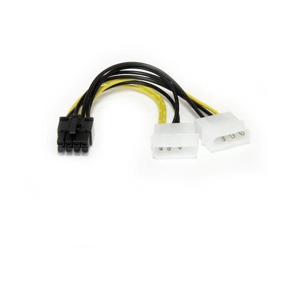 PC電源ケーブル/LP4 - PCIe電源変換/15cm/4-8ピン/オス・オス LP4PCIEX8ADP 1本