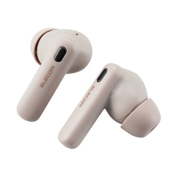 Bluetoothイヤホン 完全ワイヤレス ノイズキャンセリング AAC対応 カナル型 ベージュ LBT-TWS13BE 1点