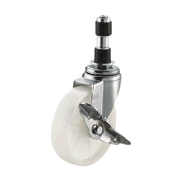 ゴムパイプ差込式キャスター自在車S付き ナイロン車輪