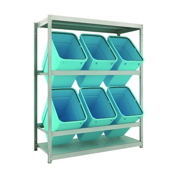 ゴミ箱ラック M1.5型 H1800XW1460XD595 2段 RBK-90 6個付 M1.5-6562D2 1点