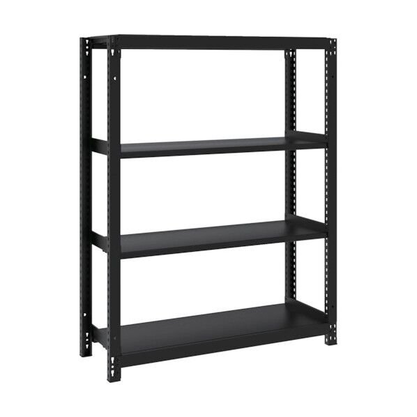 M1型ボルトレス軽量棚900X320XH1200 4段 サテンブラック M1-4334-SB 1点