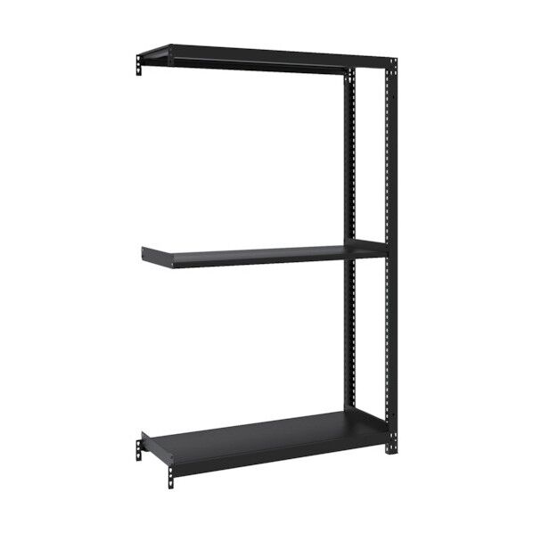 M1型ボルトレス軽量棚900X320XH1500 3段 連結 サテンブラック M1-5333B-SB 1点