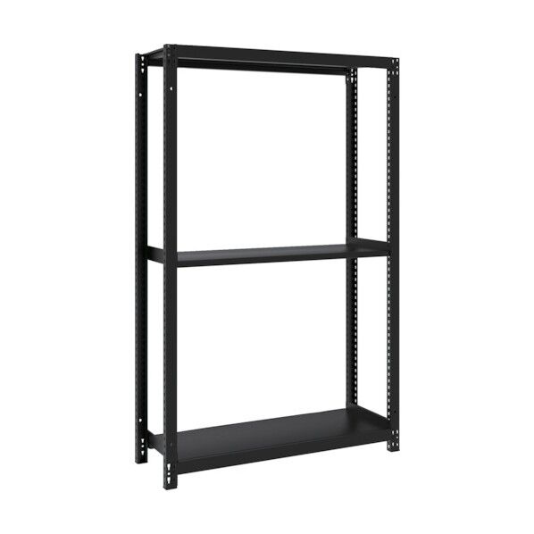 M1型ボルトレス軽量棚900X320XH1500 3段 サテンブラック M1-5333-SB 1点