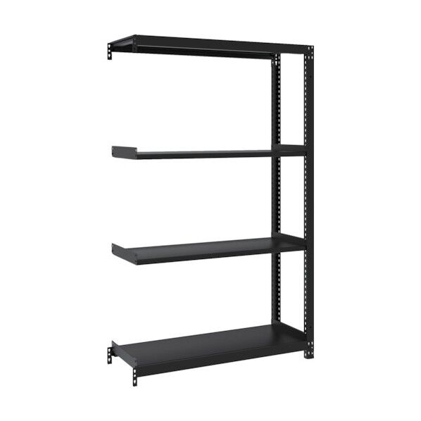 M1型ボルトレス軽量棚900X320XH1500 4段 連結 サテンブラック M1-5334B-SB 1点