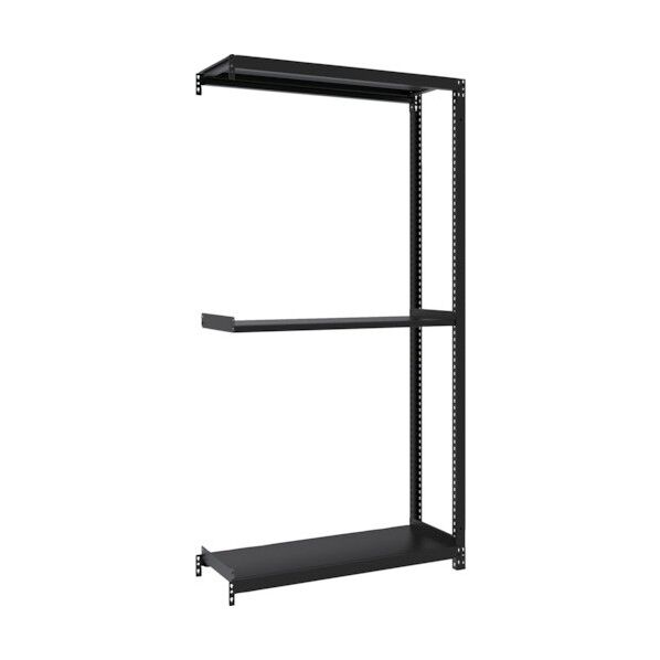 M1型ボルトレス軽量棚900X320XH1800 3段 連結 サテンブラック M1-6333B-SB 1点