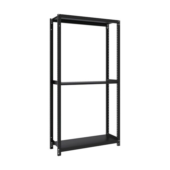 M1型ボルトレス軽量棚900X320XH1800 3段 サテンブラック M1-6333-SB 1点