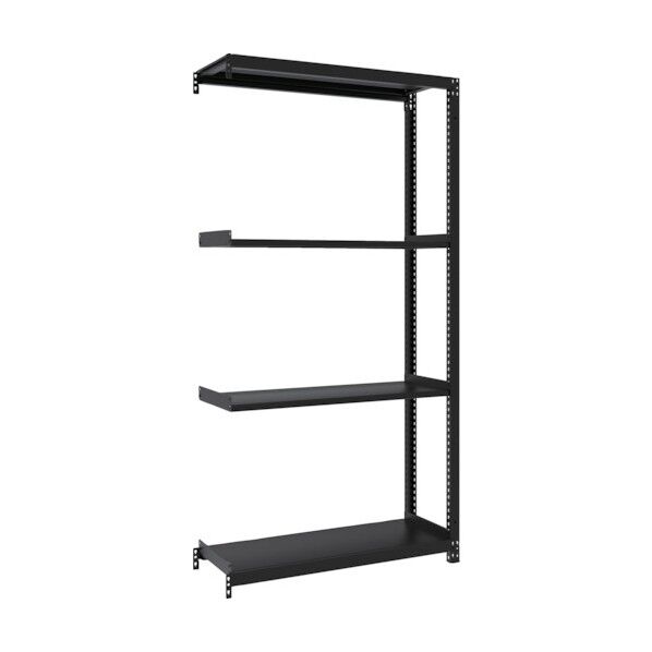 M1型ボルトレス軽量棚900X320XH1800 4段 連結 サテンブラック M1-6334B-SB 1点