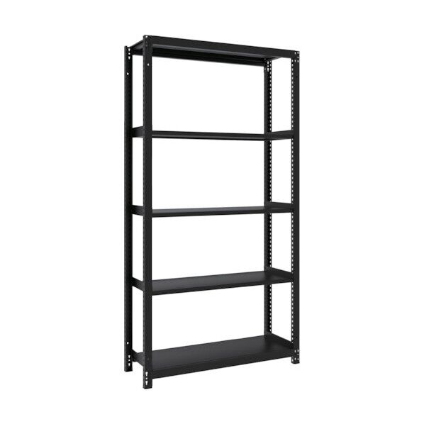 M1型ボルトレス軽量棚900X320XH1800 5段 サテンブラック M1-6335-SB 1点