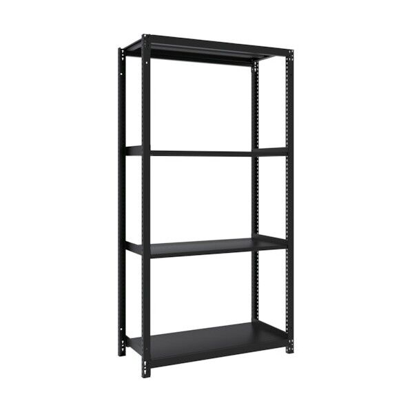 M1型ボルトレス軽量棚900X420XH1800 4段 サテンブラック M1-6344-SB 1点