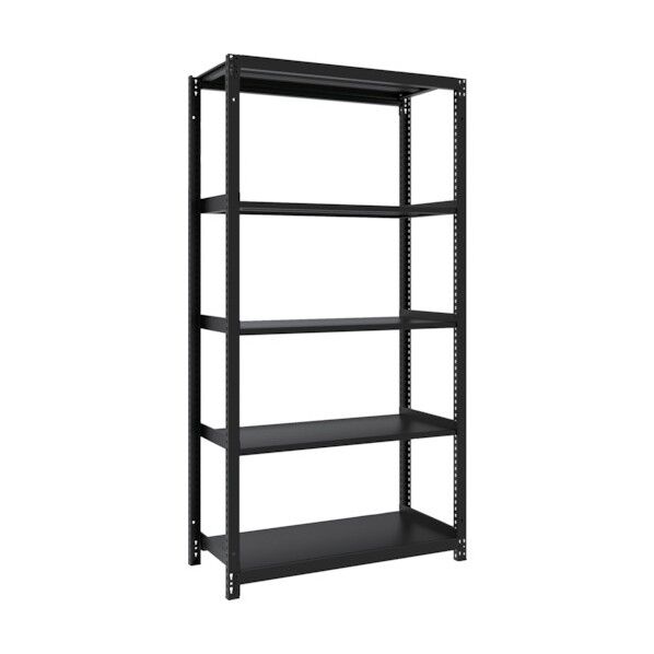 M1型ボルトレス軽量棚900X420XH1800 5段 サテンブラック M1-6345-SB 1点