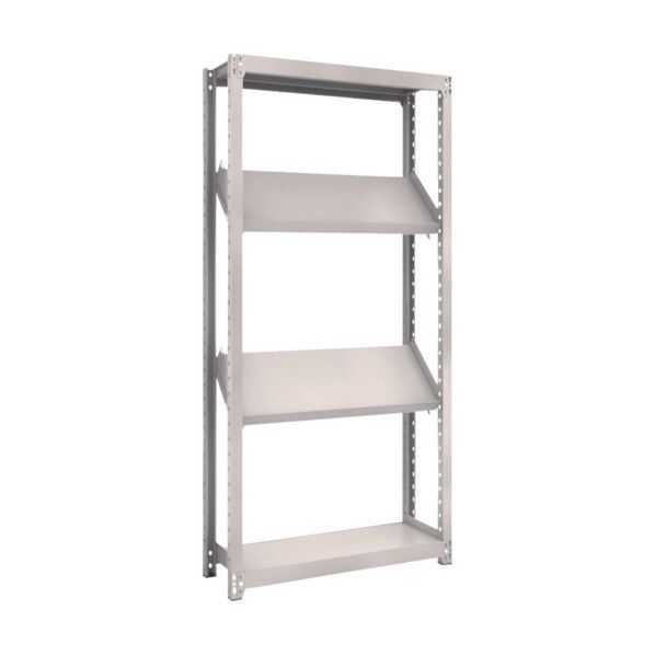 M2型軽中量ボルトレス棚 4段 傾斜2段 前あたり付 単体型