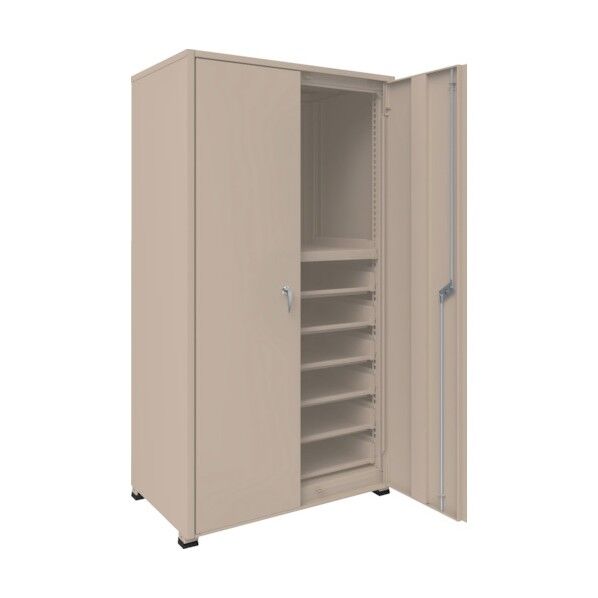 M3型中量棚 背板・側板・扉付 W900XD571XH1800 引出用スライド棚6段付 M3-6363-SL6-SGD 1点