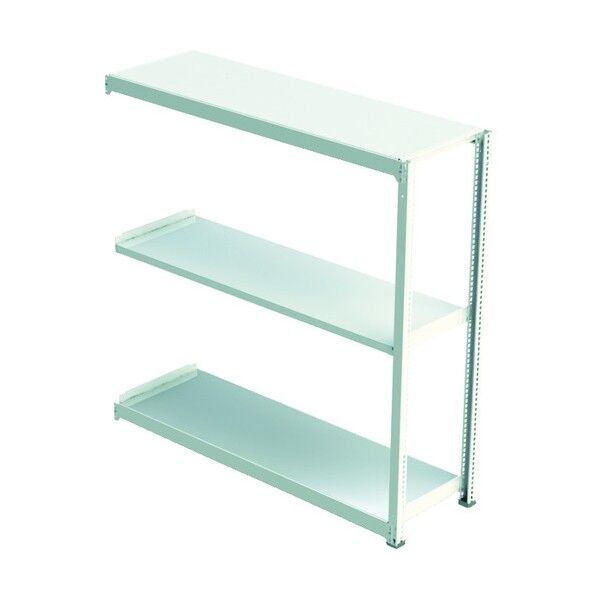 中量ラック(300kgタイプ・3段タイプ) 連結型・高サ1800mm ホワイト M3R1560183 1点