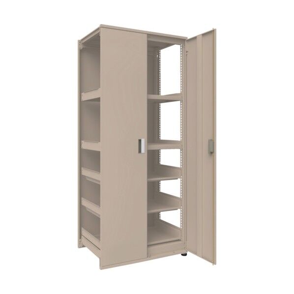 M3型中量ボルトレス棚連結型 両開き扉スライド棚タイプ