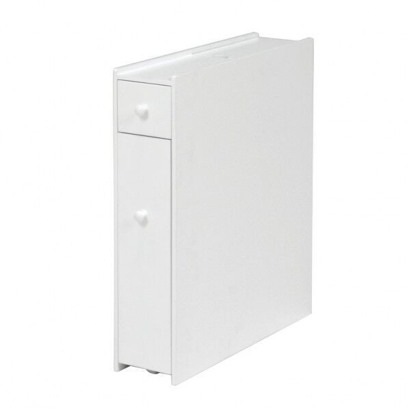 萩原 トイレラック (約)幅14×奥行50×高さ58.5cm ホワイト MTR-6569WH 1台...