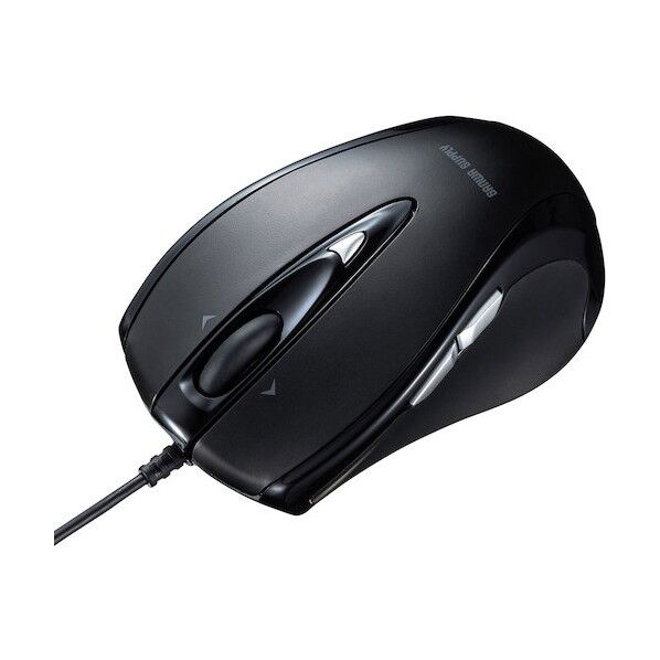 サンワサプライ 有線ブルーLEDマウス(5ボタン・チルトホイール) MA-BL112BK 1点