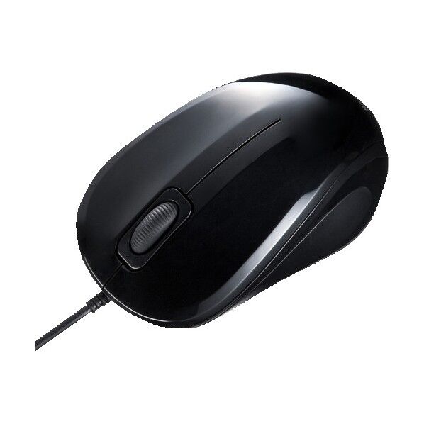 静音有線ブルーLEDマウス MA-BL9BK 1点