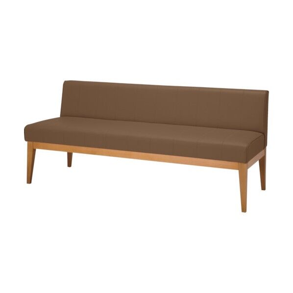 木脚ロビーチェア 2人用背付 ブラウン MBC-1815WD58-BR 1点